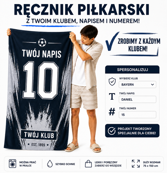 Ręcznik piłkarski z Twoim klubem